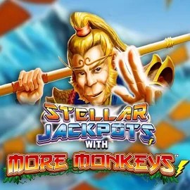 Stellar Jackpots with More Monkeys slot logo by Lightning Box Game at Seven Casino